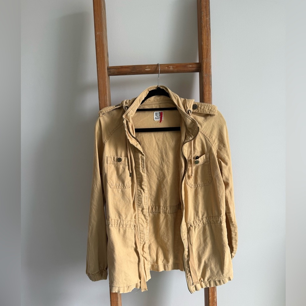 Old Navy Early‑2000s Linen‑Blend Utility Jacket – XS